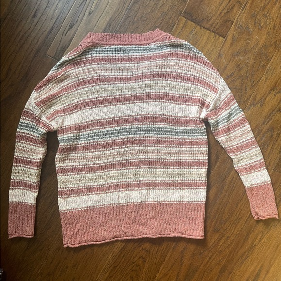 Ricki’s Striped Knit Pink V-Neck Casual Sweater Oversized Size Medium - Picture 10 of 10